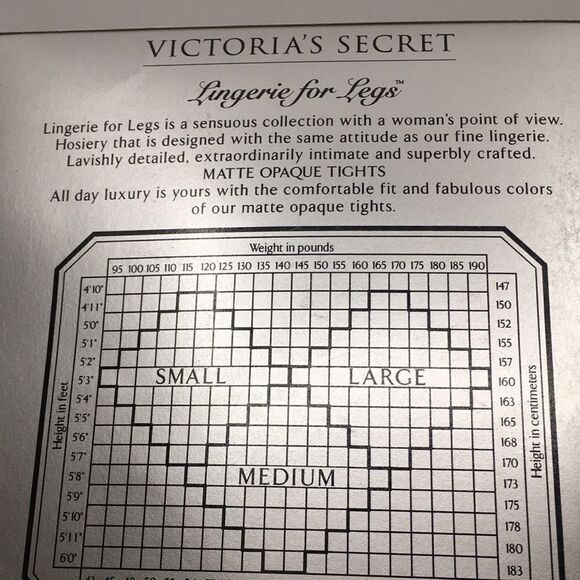 Vintage Victoria’s Secret Matte Opaque Pantyhose Tights Jet Black Sz Small - Picture 10 of 12